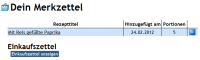 Merkzettelfunktionalität